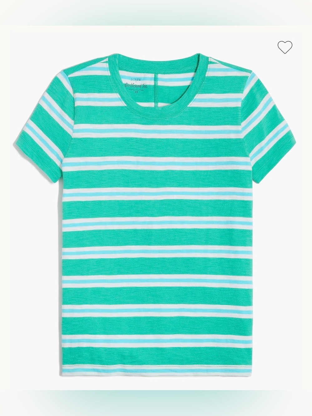 J Crew Factory Green Striped Girlfriend Tee size small